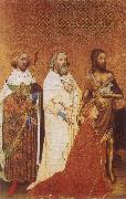 unknow artist The Wilton Diptych,Richard ii presented to the Virgin and Child by his patron Saint John the Baptist and Saints Edward and Edmund France oil painting artist